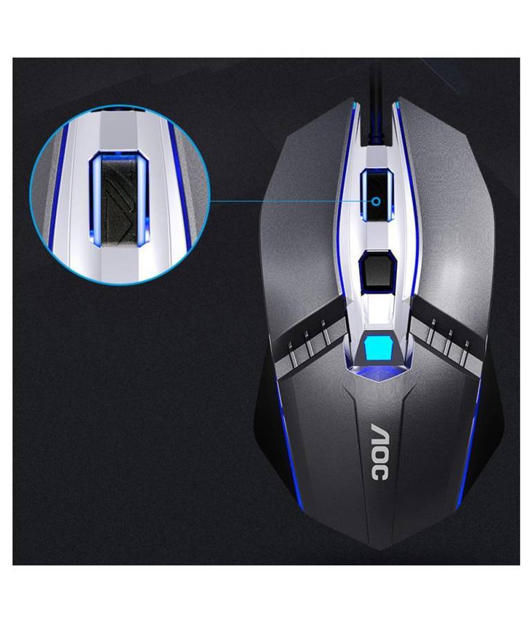 AOC KM410 Metal Series Backlight USB Wired Gaming Keyboard and Mouse Combo