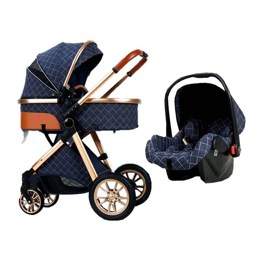 3 in 1 high eggshell pram( NAVY,KHAKI,BLACK,GREY)
