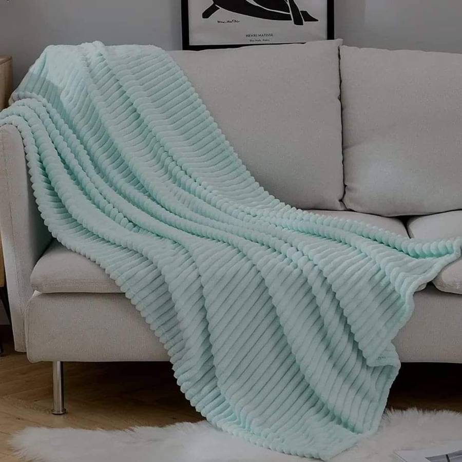 Fleece Throw Corduroy Flannel - Green
