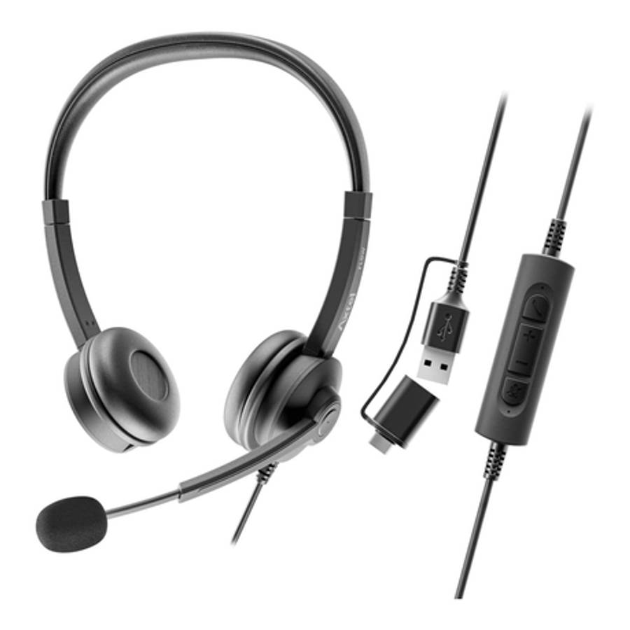 Axtel - Flow UC Wired Stereo Headset Black - Axtel - Flow UC Wired Stereo Headset Black