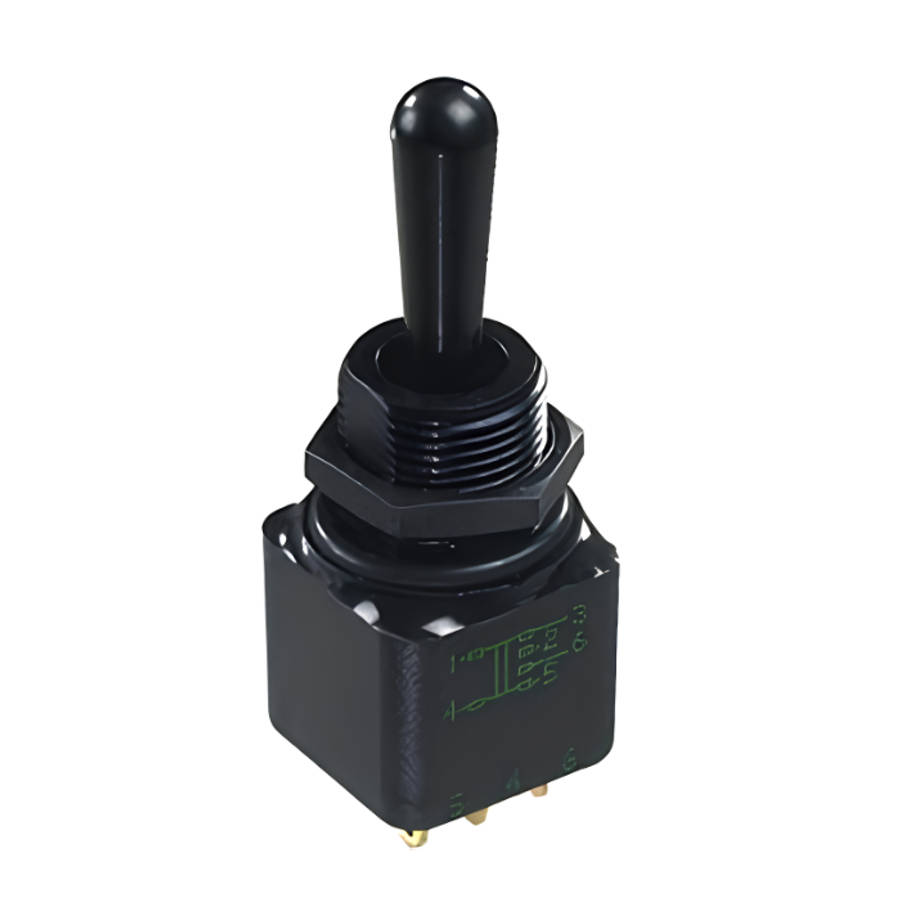 Apem (12146X778) Toggle Switch, IP67, On-On, DPDT, Non Illuminated
