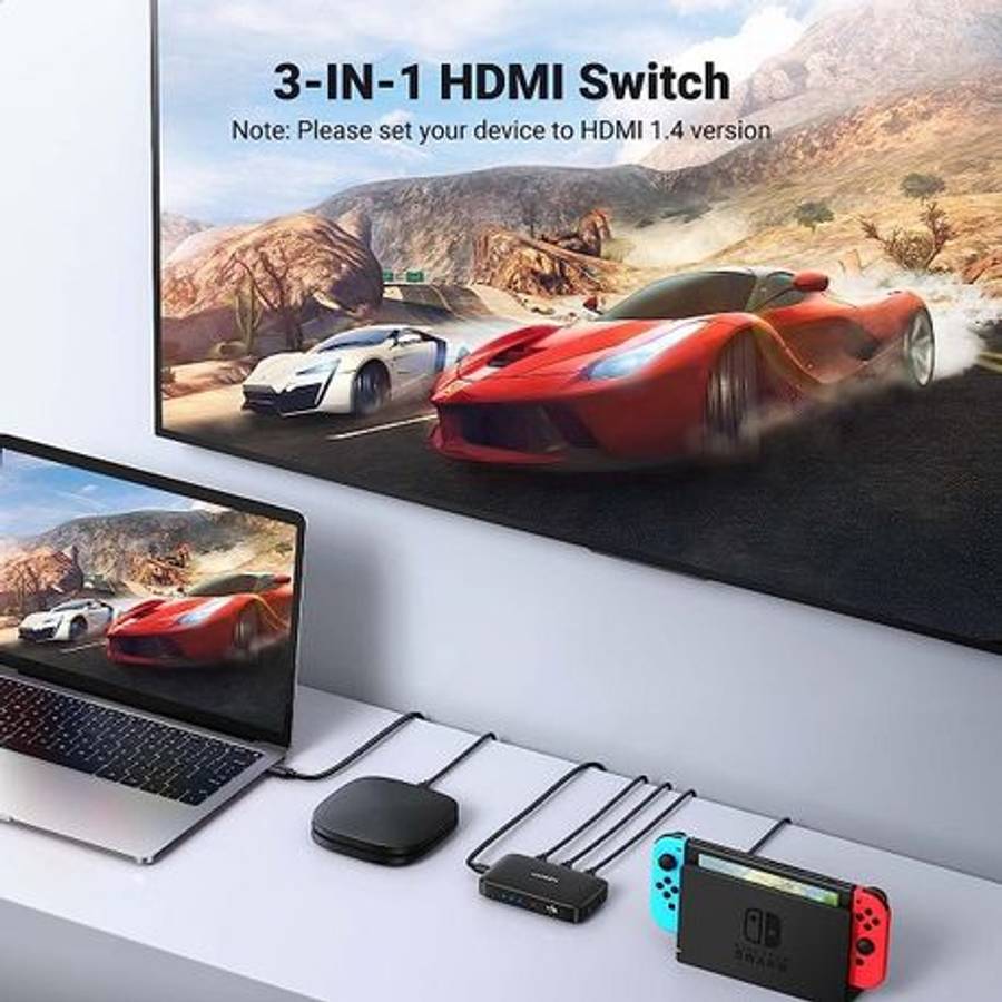 Ugreen - CM332 3-in-1 HDMI 1.4 Switch 4K - Ugreen - CM332 3-in-1 HDMI 1.4 Switch 4K