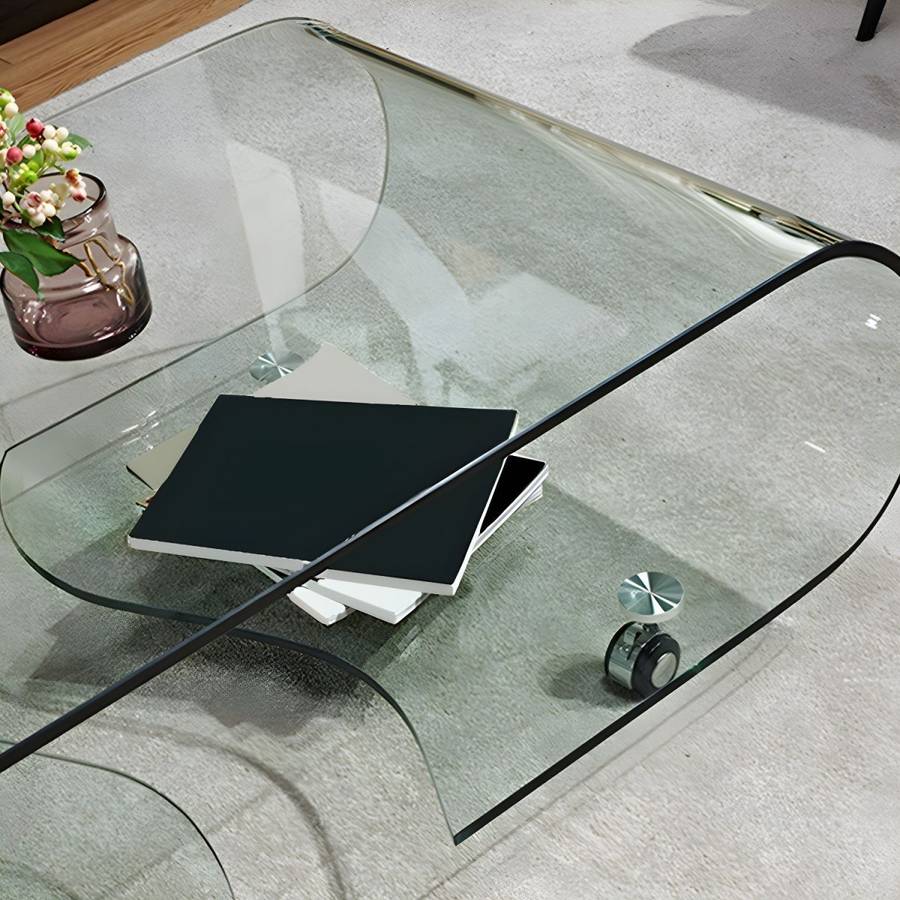 Curved Glass Coffee Table