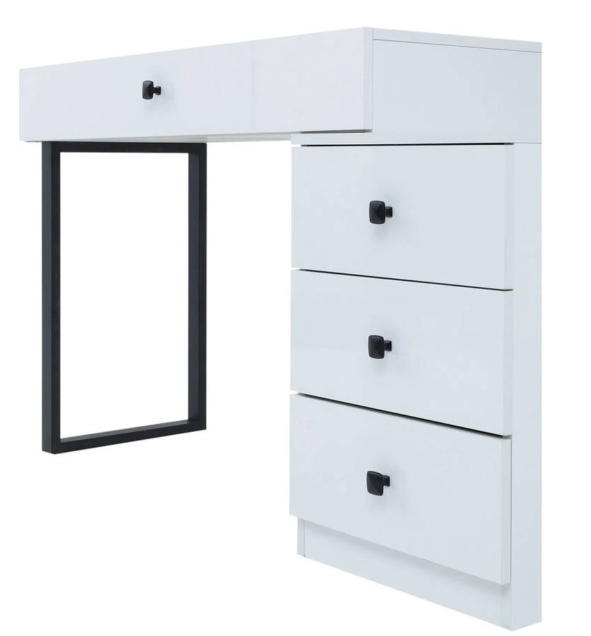 Elegant white with black finishes dressing table