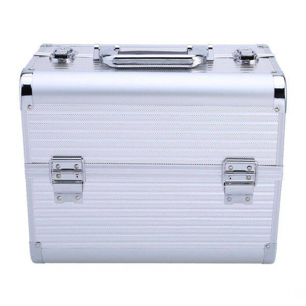 Aluminium Storage Cosmetics Makeup Case - Silver