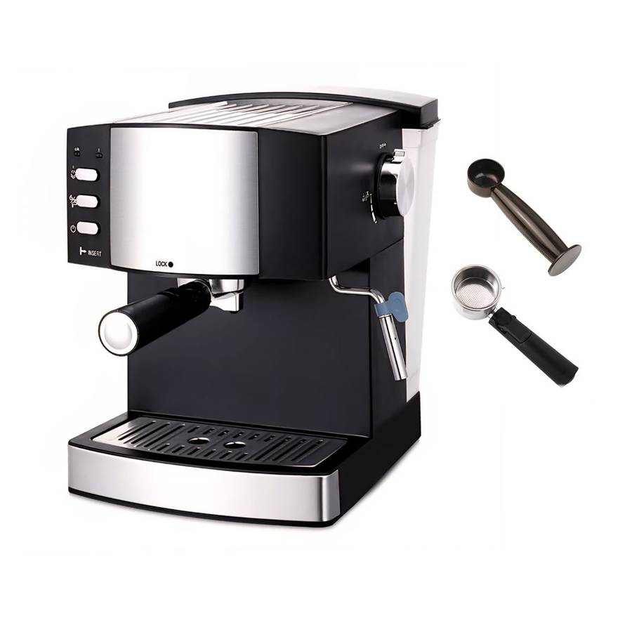 850W 15Bar Espresso Coffee Maker 1.6L With Filter Holder & Measuring Scoop