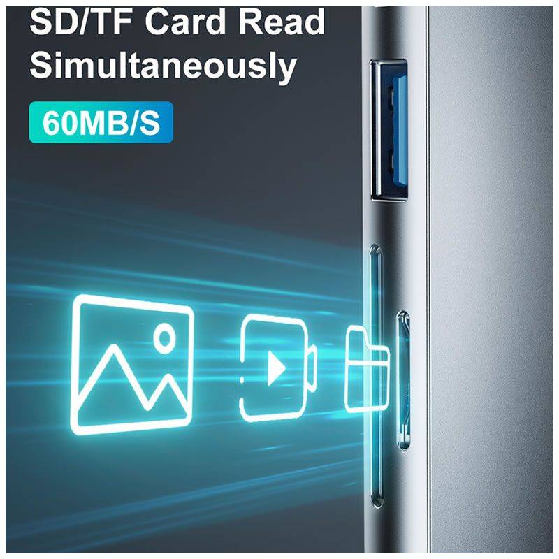 Multi-functional 8-in-1 USB-C Adapter Hub Docking Station -Type C Interface