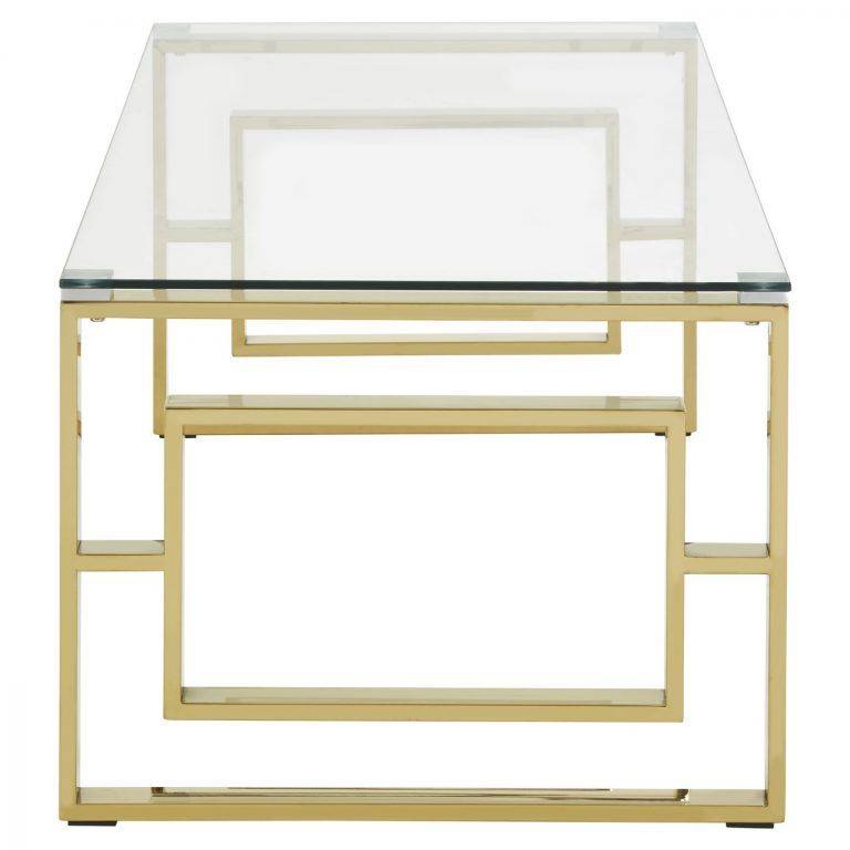 Coffee Table with Glass Top available in Gold