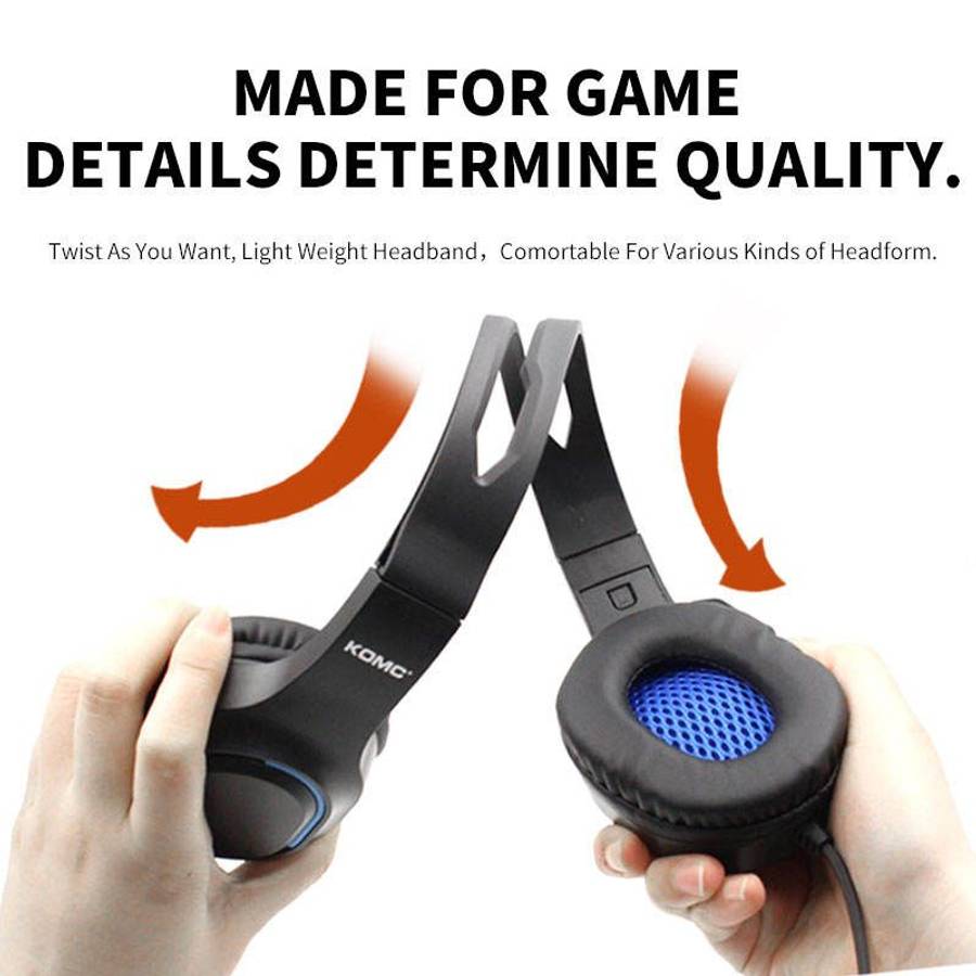 KOMC KM999 USB Gaming Headphones Headset for PC - Red (Open Box)