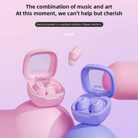 Lenovo - XT62 -Transparent Design Wireless Noise Cancelling Earphones- Pink