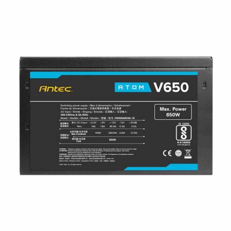 Antec - Atom V650 Non-Modular Power Supply - Antec - Atom V650 Non-Modular Power Supply