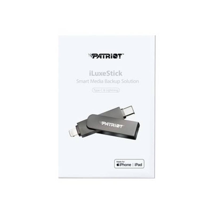 Patriot - iLuxe Stick C 256GB USB 3.2 GEN 1 Type C + Lightning Flash Drive - Black - Patriot - iL...