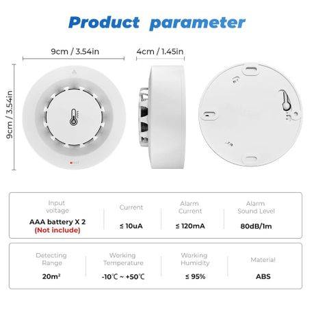 3 in 1 - Smartlife / Tuya Smart Wifi Smoke Detector, Temperature and Humidity Sensor (Damaged box)