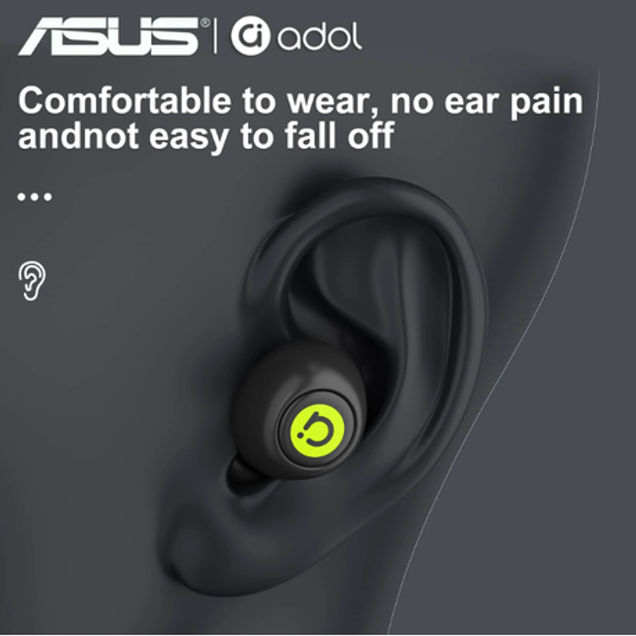 ASUS - AS101 - Semi-In-Ear Noise Cancelling Earbuds With Mic - Black