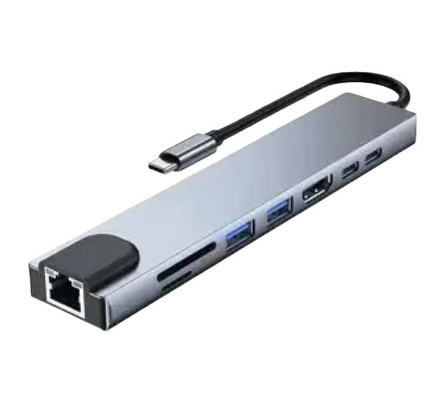 8-in-1 USB-C Hub Adapter with 4K HDMI, RJ45