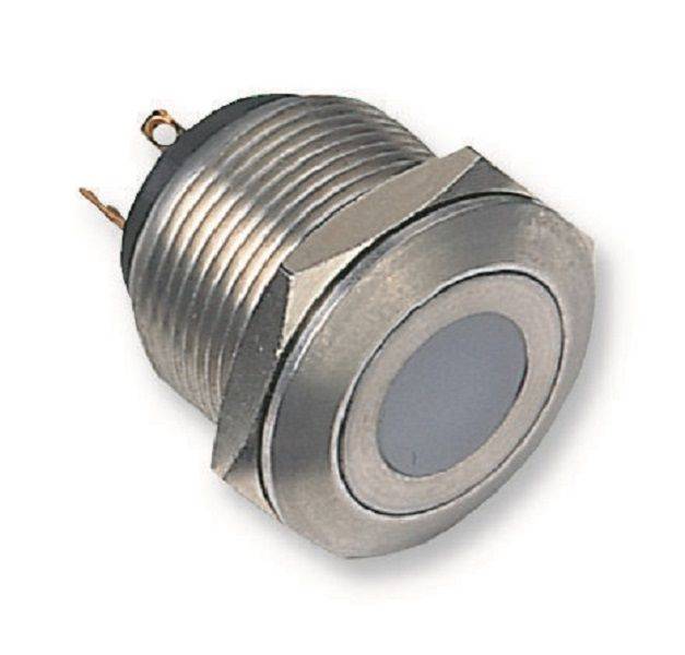 Apem (AV09C7L3D2403E) Vandal Resistant Switch, AV Series, 19.2 mm