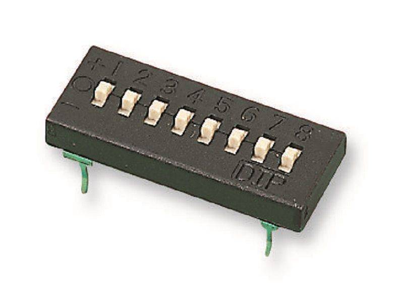 Multicomp Pro (MCTDS-08) DIP / SIP Switch, SPST, 24 VDC, 25 mA