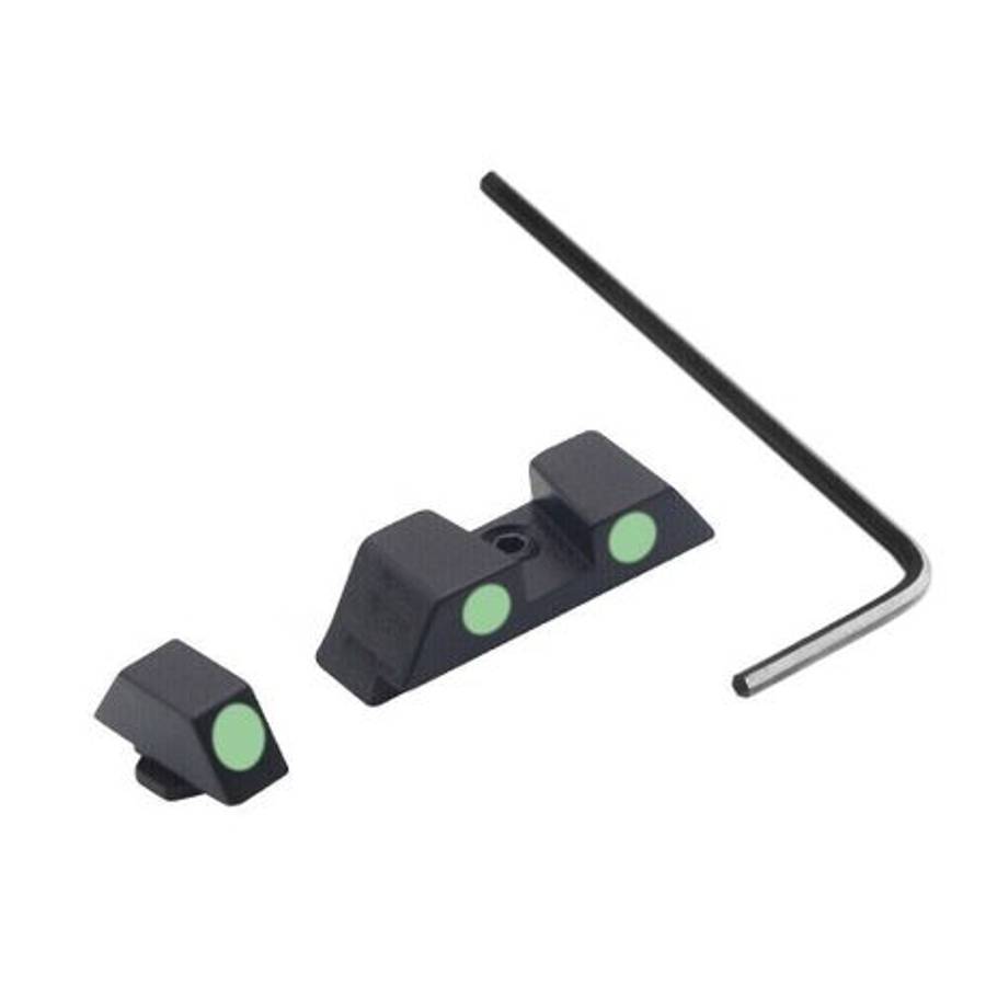 Luminous Glow in Dark Fiber Optic Front and Rear Pistol Sight