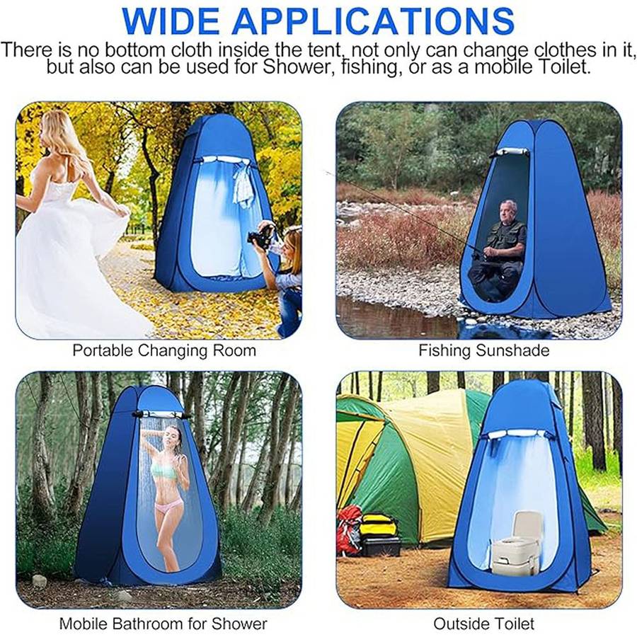 Pop-Up Camping Shower Tent With Solar Shower Bag