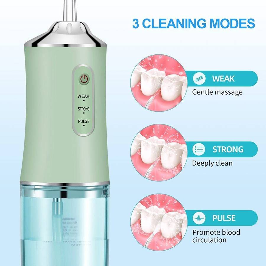 Portable oral irrigator water flosser