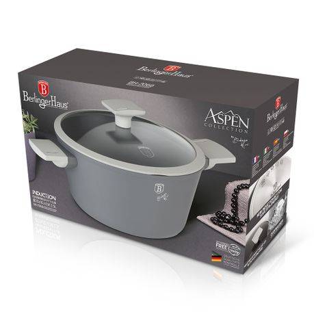 Berlinger Haus 20cm Marble Coating Non-Stick Casserole - Aspen Collection(REFURBISHED)