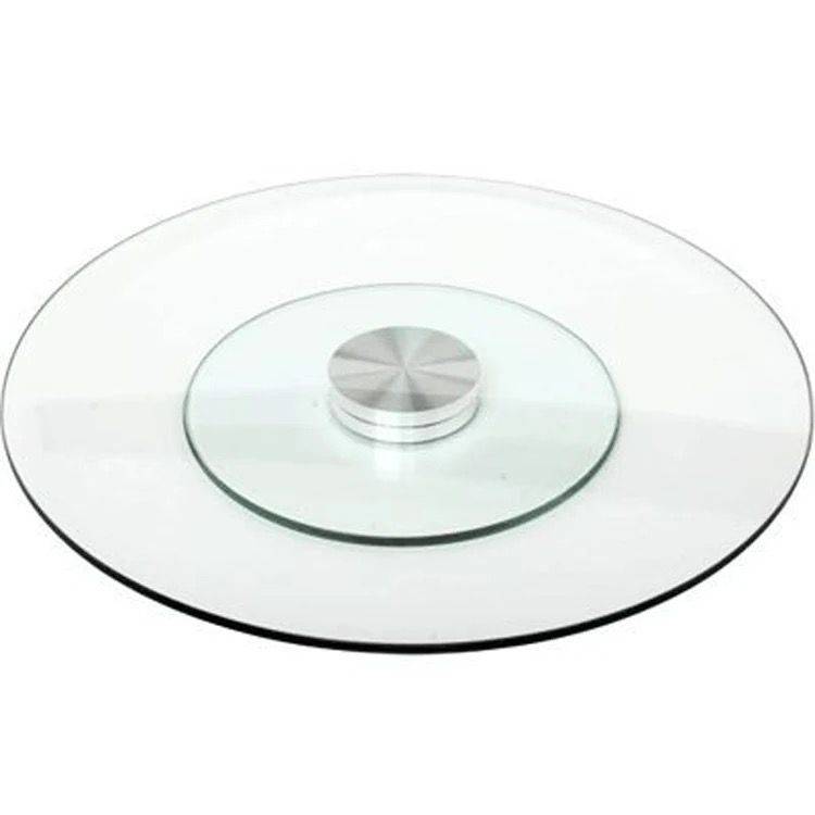 Lazy Susan Serving Platter & Rotating Glass Cake Stand Swivel Plate