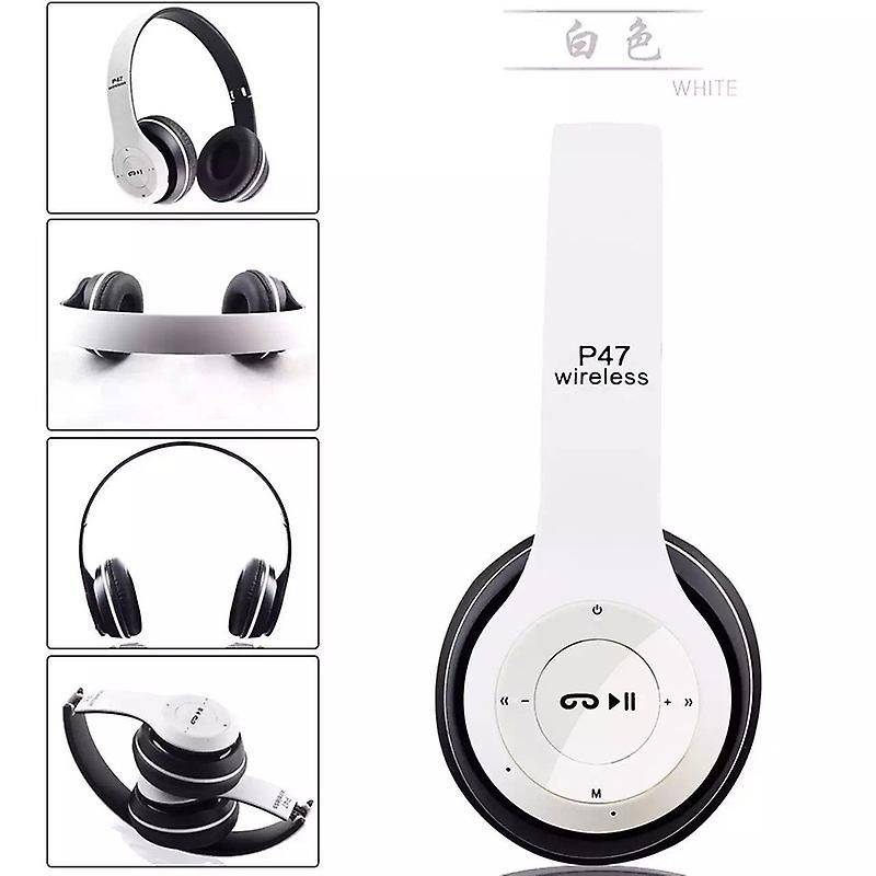 P47 Wireless Bluetooth Headphones - White