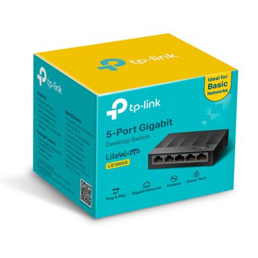 Tp-Link - LiteWave 5 Port Gigabit Desktop Switch - Plastic Case - Tp-Link - LiteWave 5 Port Gigab...