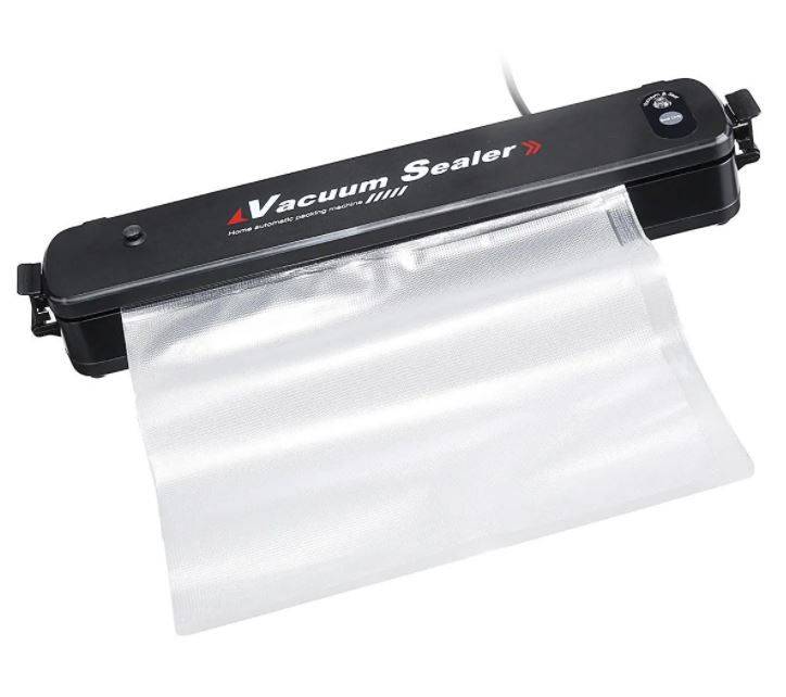 Vacuum Sealer for Meat Fish - Sealing Machine for Wet and Dry Food + 5 X Vacuum Bags Included