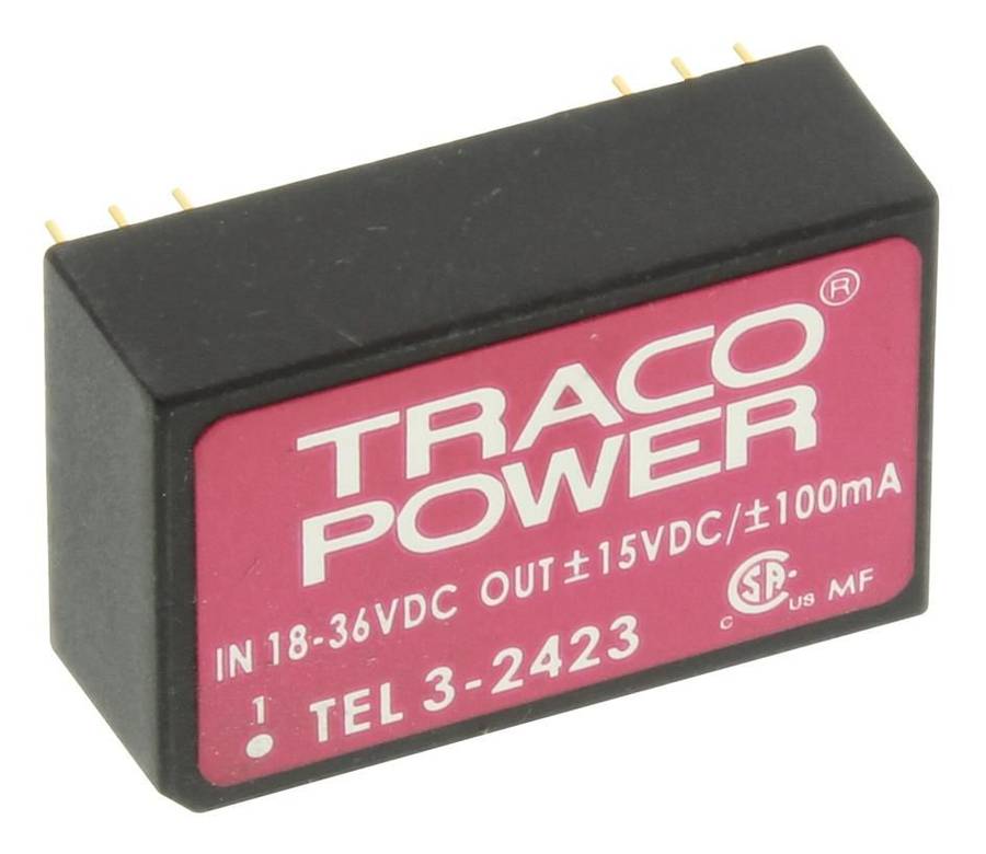 Traco Power (TEL 3-2423) Isolated Through Hole DC/DC Converter, 15V, 100mA