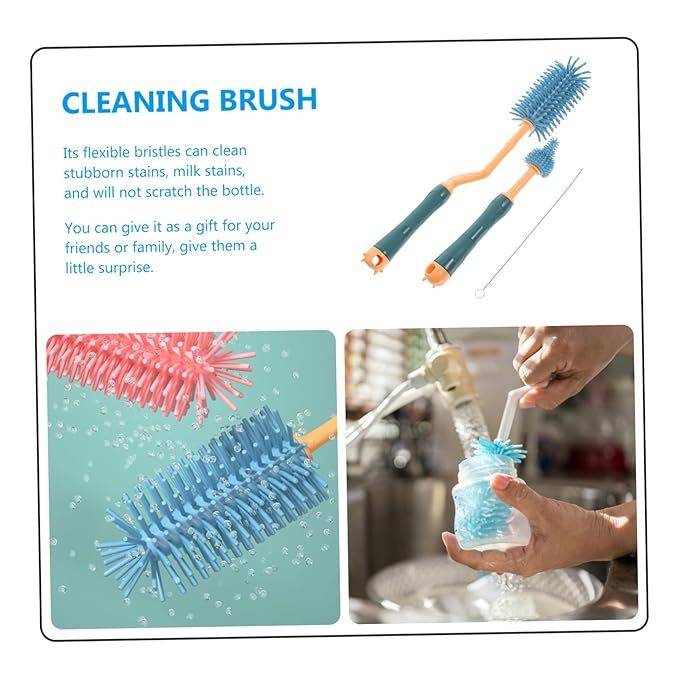 Bottle Brush Cleaning Set With Holder