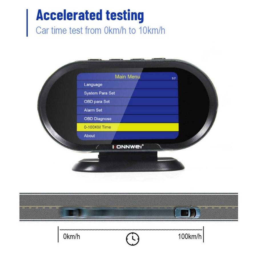 KONNWEI KW206 Auto On-board Computer Gauge + OBD2 Engine Scanner