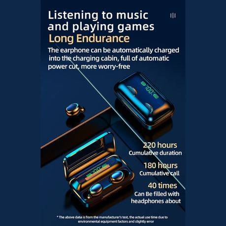 M10 Bluetooth 5.0 TWS Digital Display Wireless Bluetooth Earphone