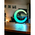 Multi-function G-shape Atmosphere Light with BT-Speaker/ Wireless Charger