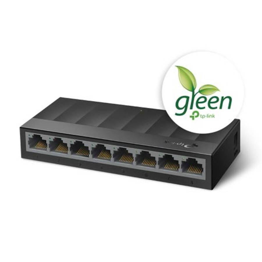Tp-Link - LS1008G 8-Port 10/100/1000Mbps Desktop Switch | Quiet FanlessDesign - Tp-Link - LS1008G...