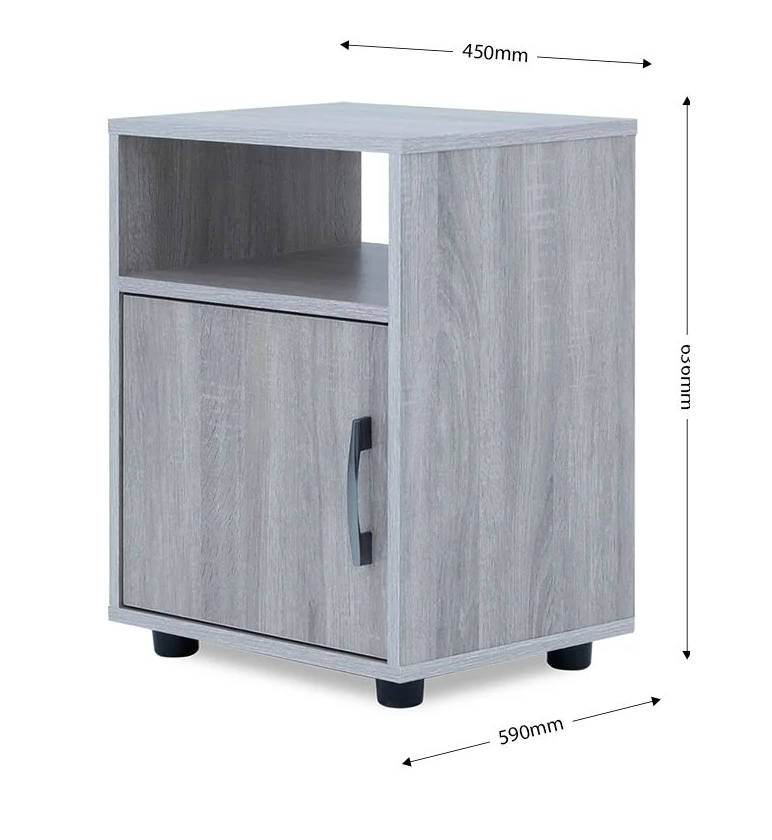 Modern Pedestal/Nightstand - 1-Drawer and 1-Shelf - Napa