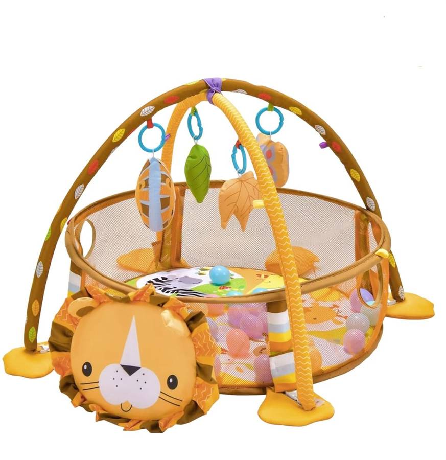 Baby Activity Gym with Hanging Toys and Colorful Ocean Balls Play Mat