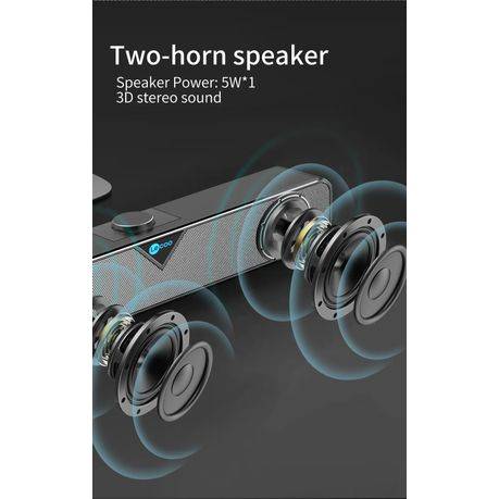 Lenovo Lecoo - DS102 - Desktop Bass Speaker With 3D Stereo Sound - Black