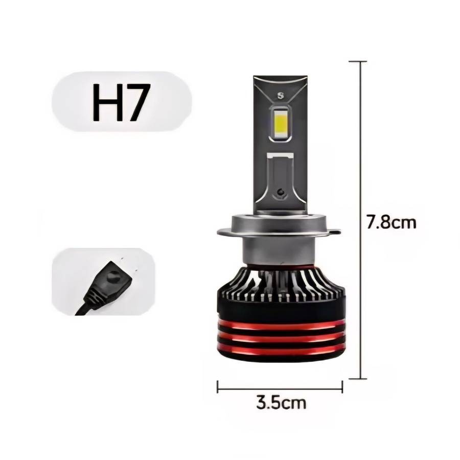 H7 11000LM 45W 6000k Super Bright Led Headlight Bulbs- Pack Of 2
