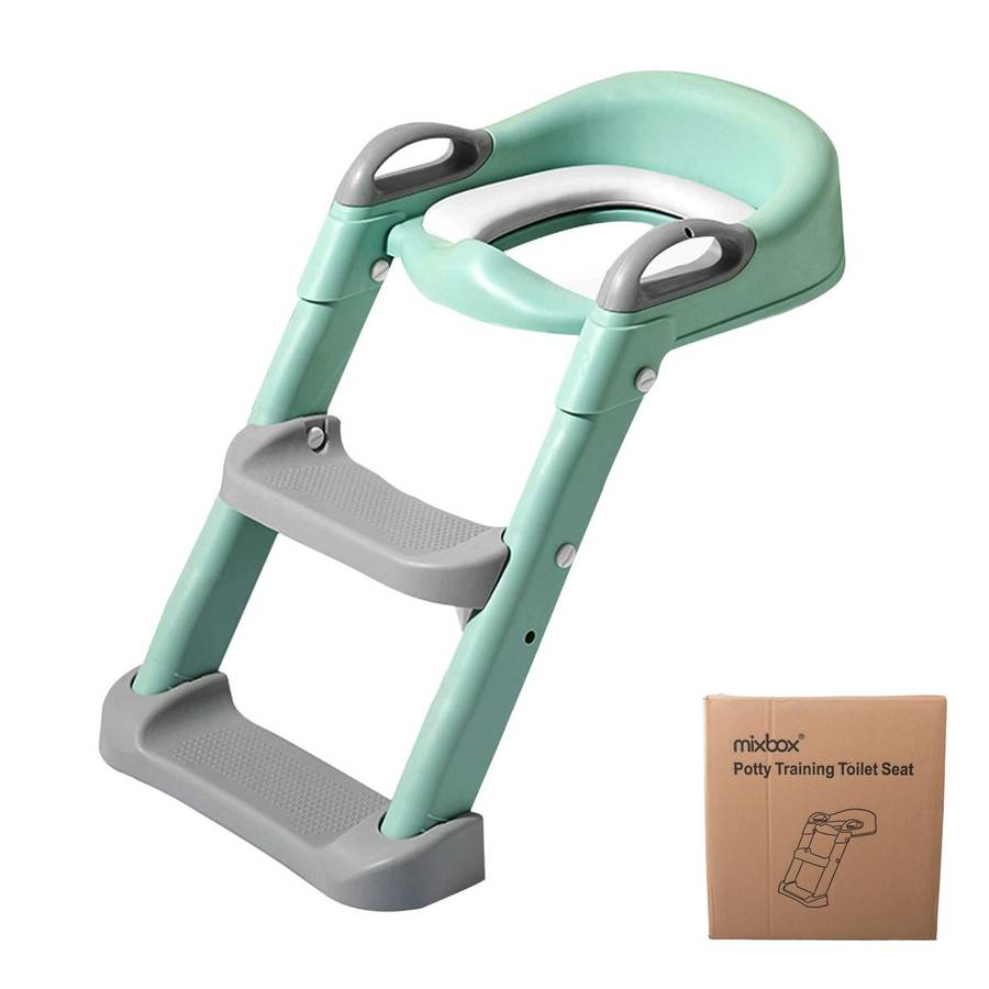 Foldable Children Potty Training  Toilet Seat Ladder Step With Soft  PU Pad