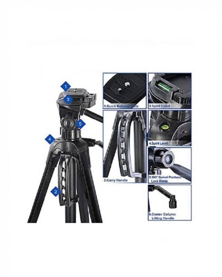 WT- 3520 Aluminium Tripod, Universal Lightweight Tripod with Carry Bag