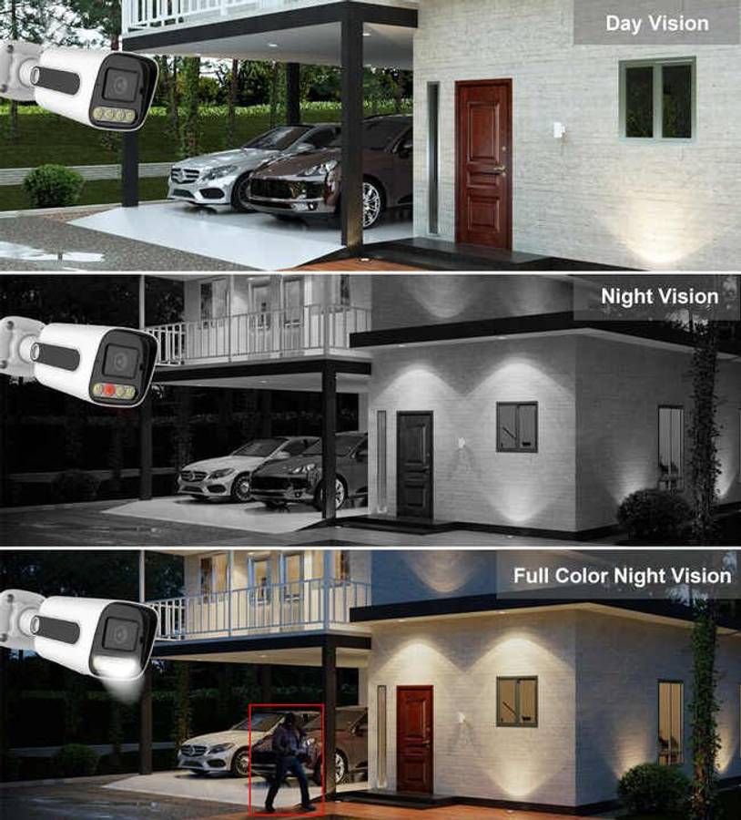 4K 4MP CCTV Kit - 4 Channel DVR Full Color Night Vision Outdoor Cameras