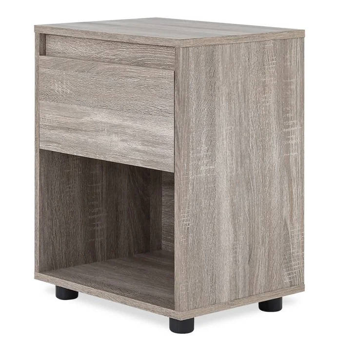 Nightstand End Table with Open Shelf-White or Oak