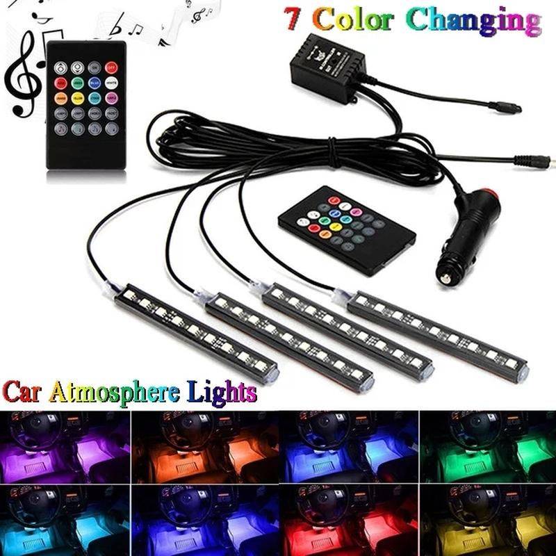 RGB Color 9 LED Strip Light Kit 12V Wireless Music Control