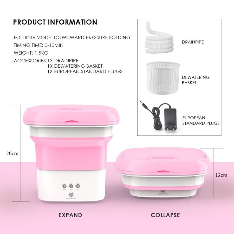 Portable Folding Laundry Semi-Automatic Clothes Washing Machine -