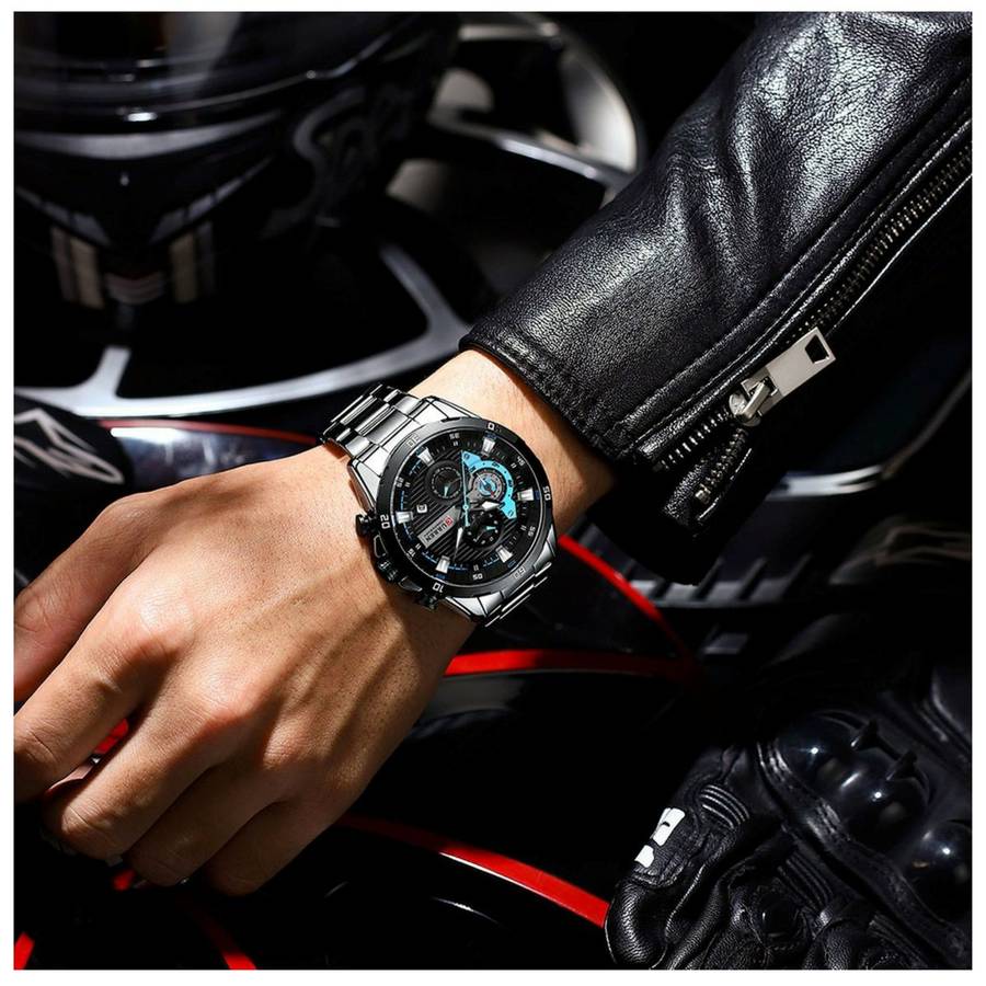 Curren 8402 Stainless Steel Chronograph Watch