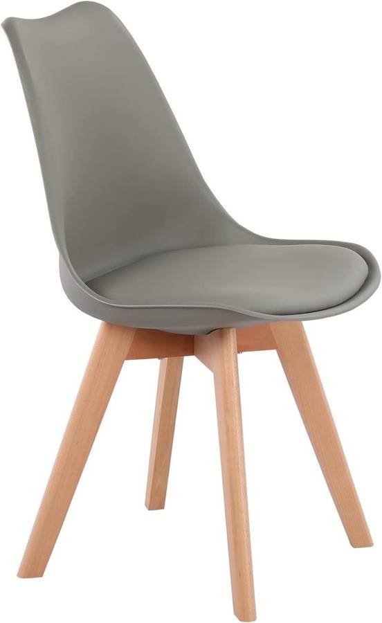 Black Dining Room Table With 6 Padded Grey Chairs