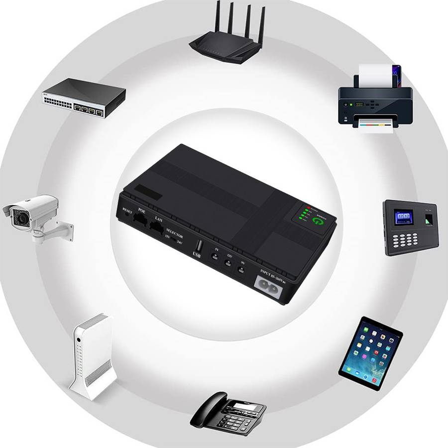 10400 mAh Mini UPS Backup Power Supply for Wifi Router and Support POE