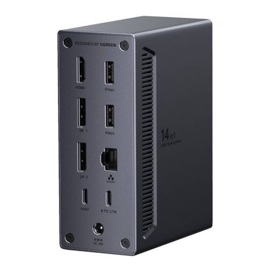 Ugreen - 14-in-1 USB Type-C TO USB/2x HDMI/DP/RJ45 Docking Station - Ugreen - 14-in-1 USB Type-C ...
