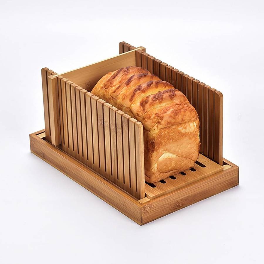 Bamboo Wood Foldable Bread Slicer- Bargain Price